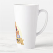 かわいいデザートパンベーキングベーカリー名前をカスタムする カフェラテマグ (右)