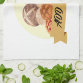 かわいいデザートパンベーキングベーカリー名前をカスタムする キッチンタオル (折り畳み)