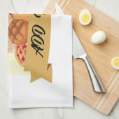 かわいいデザートパンベーキングベーカリー名前をカスタムする キッチンタオル (四つ折り)