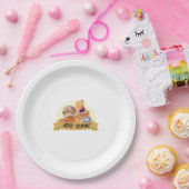 かわいいデザートパンベーキングベーカリー名前をカスタムする ペーパープレート (パーティー)