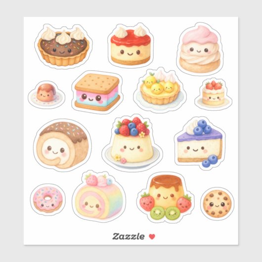 かわいいデザートビニールステッカー シール (シート)