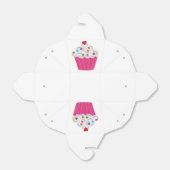 かわいいデザートピンクのカップケーキ フェイバーボックス (折り畳みなし)