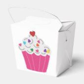 かわいいデザートピンクのカップケーキ フェイバーボックス (裏面サイド)