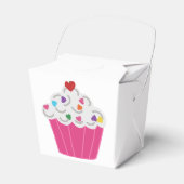 かわいいデザートピンクのカップケーキ フェイバーボックス (正面サイド)
