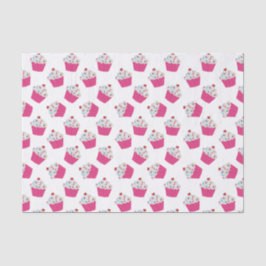 かわいいデザート明るいピンクのカップケーキパターン 薄葉紙