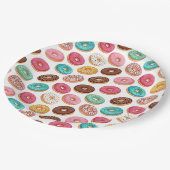 かわいいデザート甘いドーナツイラストレーションパターン ペーパープレート (アングル)
