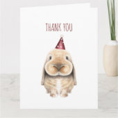 かわいいデジタルうさぎの感謝カード カード (正面)