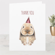 かわいいデジタルうさぎの感謝カード