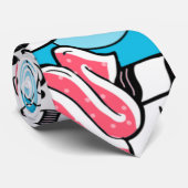 かわいいデッセルトサイケデリックおもしろいイラストレーションブルー ネクタイ (ロール)