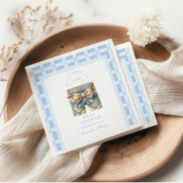 かわいいデニムテディベア赤ちゃんシャワー スタンダードカクテルナプキン