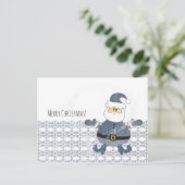 かわいいデニムファッションサンタイラスト シーズンポストカード (スタンド正面)