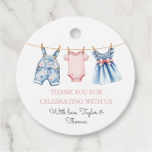 かわいいデニムブルージャンガールサンキューデュース フェイバータグ (正面)