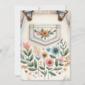 かわいいデニムブルージーンベイビーシャワー 招待状 (裏面)