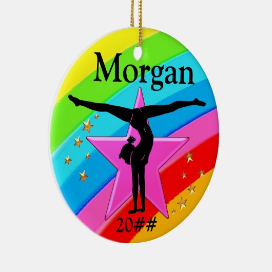 かわいいデパーソナライズされたーティングのギムナストオーナメント セラミックオーナメント (右)