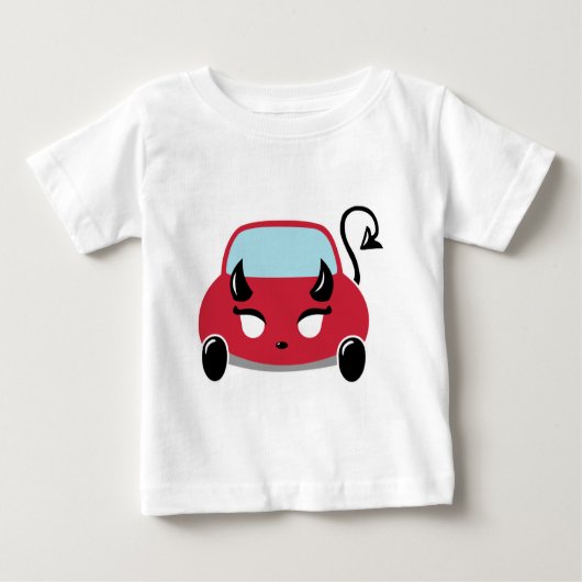 かわいいデビルカー乳児Tシャツ ベビーTシャツ (正面)