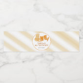 かわいいデブちゃんオレンジ猫の1歳の誕生日 ペットボトルラベル (シングルラベル)