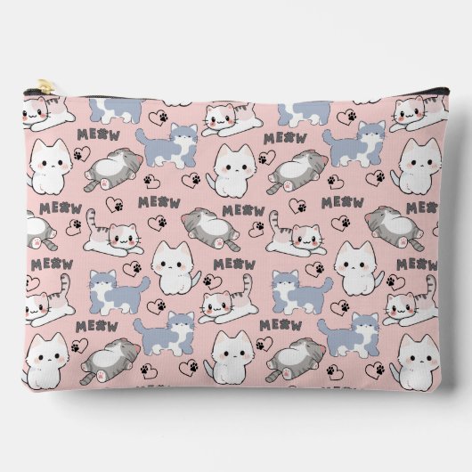 かわいいデブ猫とニャンハート アクセサリーポーチ (正面)