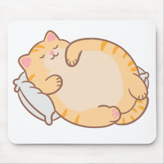 かわいいデブ猫の枕 オレンジタビー猫 マウスパッド