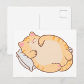 かわいいデブ猫の枕 オレンジタビー シーズンポストカード (正面/裏面)