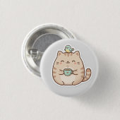 かわいいデブ猫コーヒー 缶バッジ (正面&裏面)