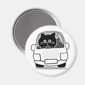 かわいいデブ黒猫ステッカー マグネット (正面/裏面)