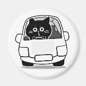 かわいいデブ黒猫ステッカー マグネット (正面)