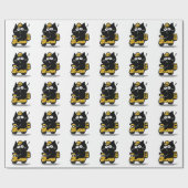 かわいいデブ黒猫ステッカー ラッピングペーパー (フラット)