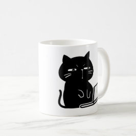 かわいいデブ黒猫 コーヒーマグ コーヒーマグカップ