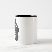 かわいいデブ黒猫 コーヒーマグ ツートーンマグカップ (中央)