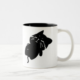 かわいいデブ黒猫 コーヒーマグ ツートーンマグカップ