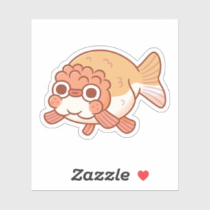 かわいいデプリーランチュウの金魚の落書き シール