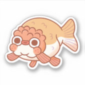 かわいいデプリーランチュウの金魚の落書き シール (正面)