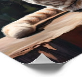 かわいいデボンレックス猫アートプリントポスター ポスター (角)