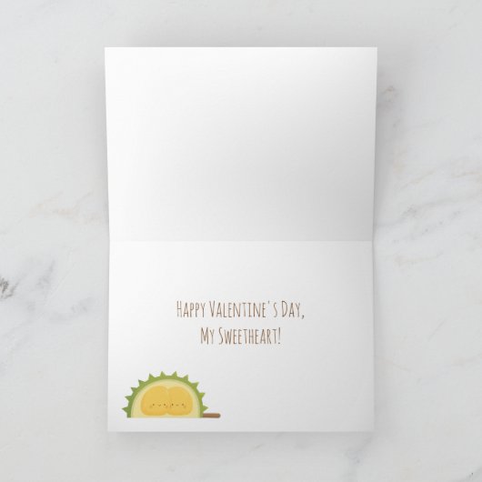 かわいいデュリアンムシーバレンタインデーグリーティングカード シーズンカード (内部)