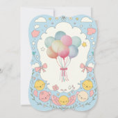 かわいいデリケートな赤ちゃんシャワー 招待状 (裏面)