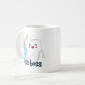 かわいいデンタルフロスボス コーヒーマグカップ (正面左)