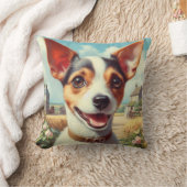 かわいいトイキツネテリア絵画ズ クッション (ブランケット)