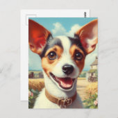 かわいいトイキツネテリア絵画ズ ポストカード (正面/裏面)