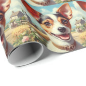 かわいいトイキツネテリア絵画ズ ラッピングペーパー (ロールコーナー)