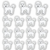 かわいいトイプードルのキャラクター シール (正面)