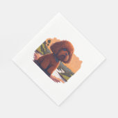 かわいいトイプードル スタンダードランチョンナプキン (角)