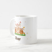 かわいいトインデアトリオホリデースターズあなたの名前 コーヒーマグカップ (正面左)