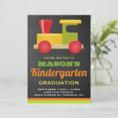 かわいいトイ列車プレスクール卒業招待状 招待状 (スタンド正面)