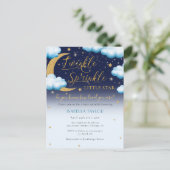 かわいいトゥインクルリトルスターブルーボーイベビーふりかけ インビテーションポストカード (スタンド正面)