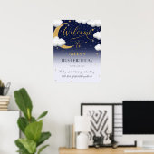 かわいいトゥインクルリトルスター1st誕生日へようこそ ポスター (ホームオフィス)