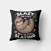 かわいいトゥイーンガールおもしろいアニマルスロスレイミームトレンド クッション (裏面)