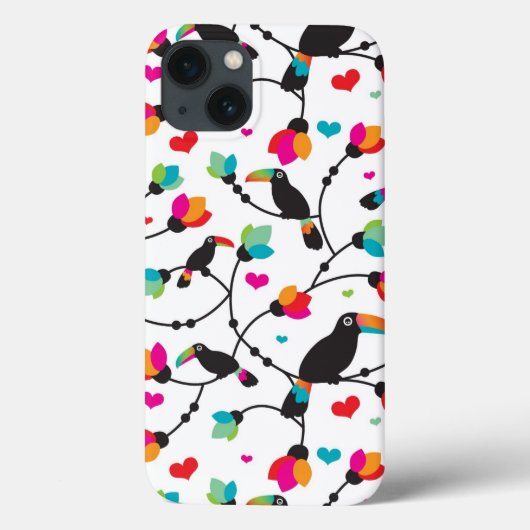かわいいトゥーカンの鳥の熱帯イラストレーション Case-Mate iPhoneケース (裏面)