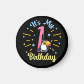 かわいいトゥーカン1歳の誕生日1歳の誕生 マグネット (正面)