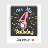 かわいいトゥーカン4歳誕生4歳の少女 シール (シート)