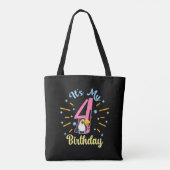 かわいいトゥーカン4歳誕生4歳の少女 トートバッグ (裏面)